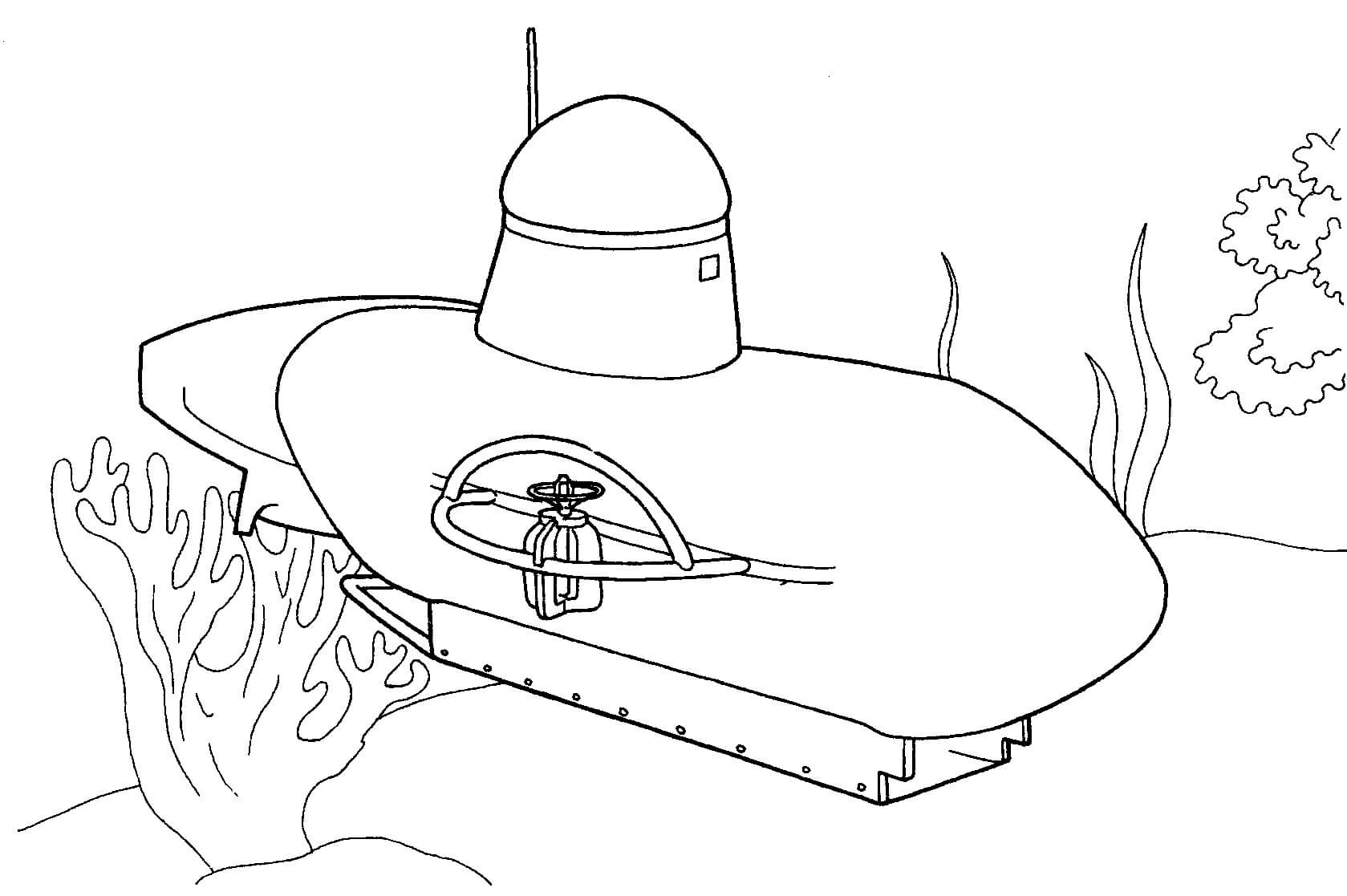 Dibujo Submarino Y Dos Helicopteros Para Imprimir Y Colorear